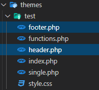 header.phpとfooter.phpの作成
